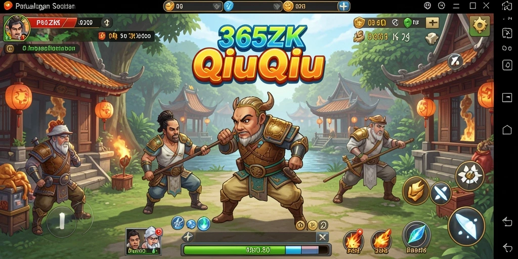 Tampilan utama gameplay QiuQiu yang menegangkan dan menarik.