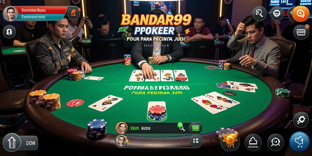Tampilan menarik dari gameplay Poker di BANDAR99.