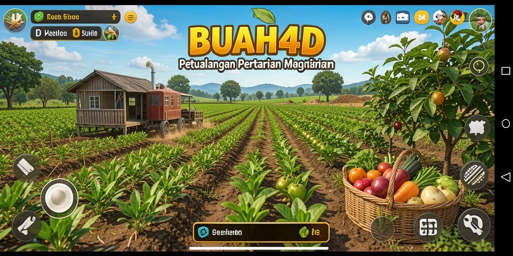 Tampilan menarik dari gameplay pertanian BUAH4D yang penuh warna.