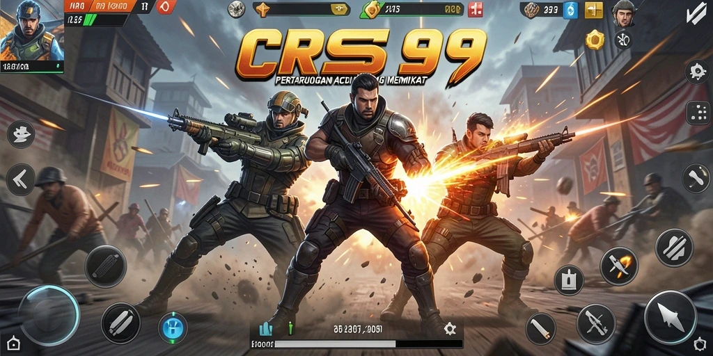Screenshot dari gameplay CRS99 menampilkan aksi pertarungan yang mendebarkan.