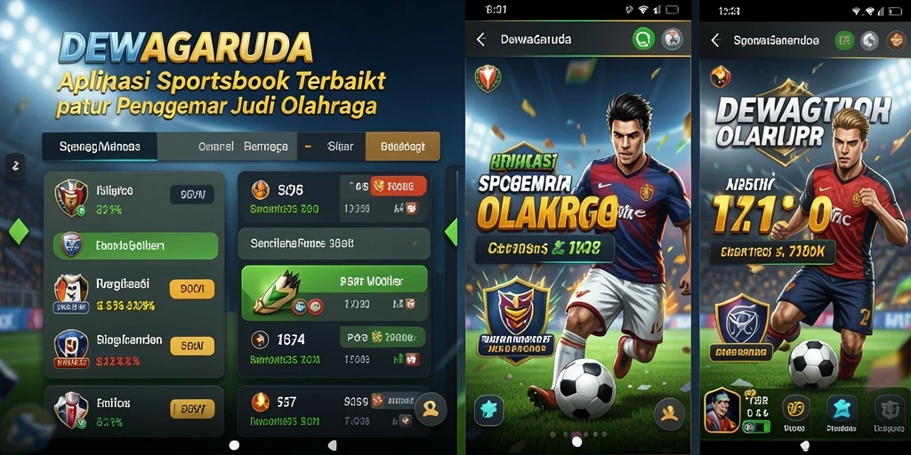 Screenshot utama DEWAGARUDA menunjukkan antarmuka taruhan olahraga yang menarik.