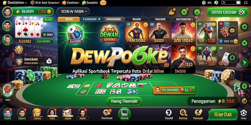Tampilan gameplay DEWAPOKER dengan berbagai pilihan taruhan olahraga.