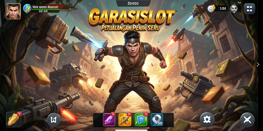 Screenshot GARASISLOT menunjukkan aksi gameplay yang mendebarkan.