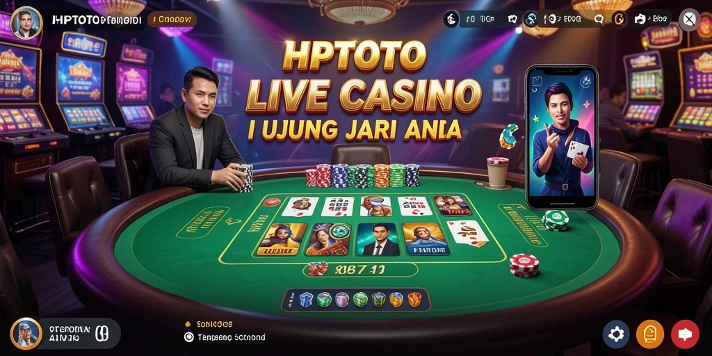 Screenshot gameplay HPTOTO yang menampilkan dealer langsung beraksi.