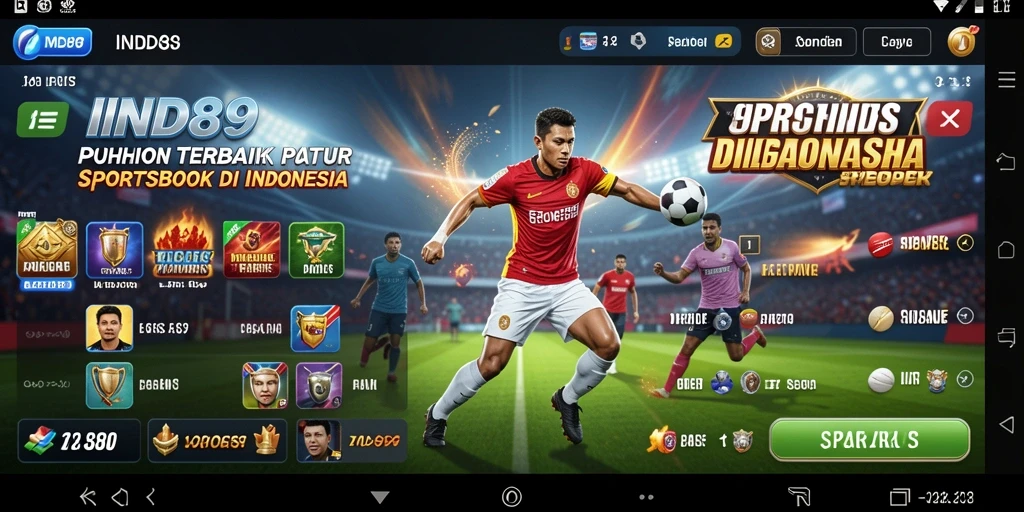 Tampilan gameplay interaktif dan dinamis dari aplikasi Sportsbook.