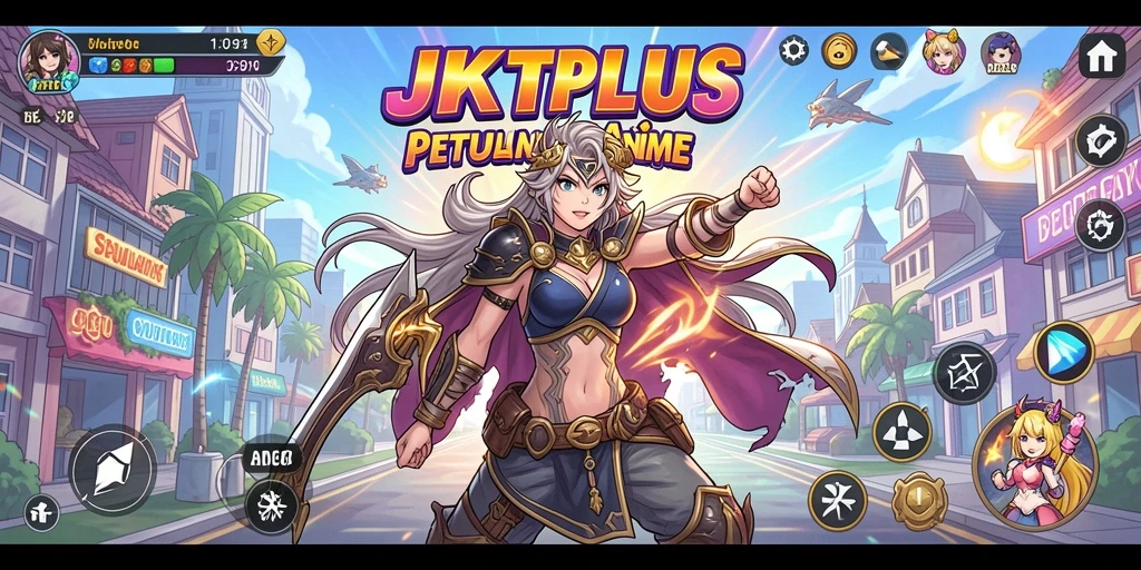 Tampilan seru gameplay JKTPLUS di dunia anime.