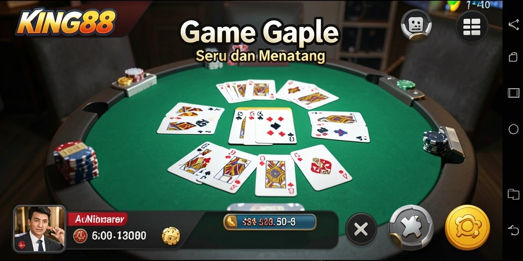 Tampilan gameplay KING88 yang seru dan menantang di Gaple.