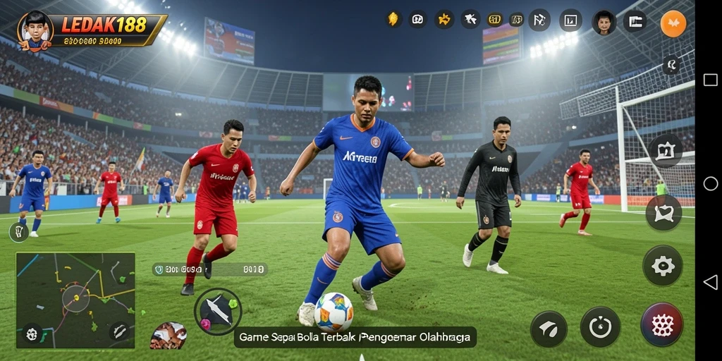 Tampilan gameplay <strong>LEDAK188</strong> yang memukau dan penuh aksi sepak bola.