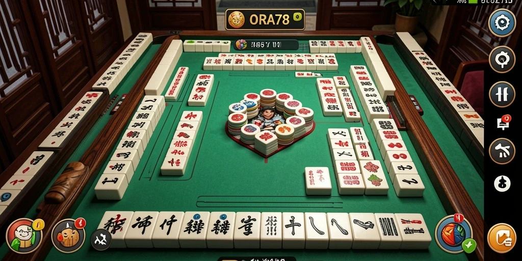 Tampilan permainan Mahjong di ORA78 yang seru dan menarik.