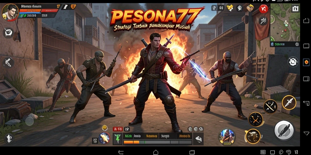 Screenshot utama PESONA77 menampilkan aksi intens dalam permainan strategi.