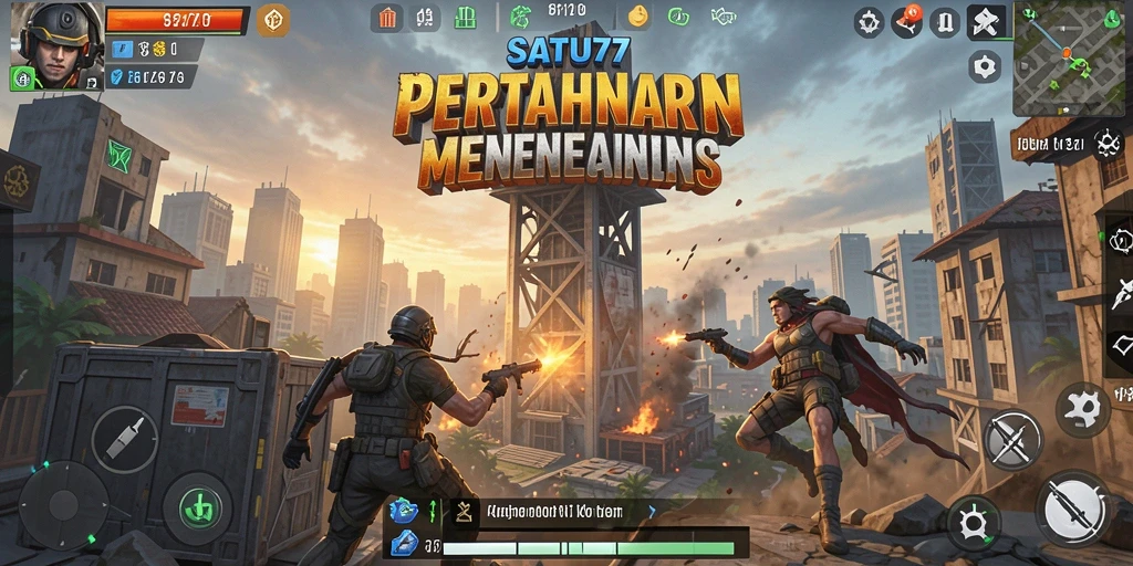 Screenshot menampilkan aksi seru Tower Defense di SATU77.