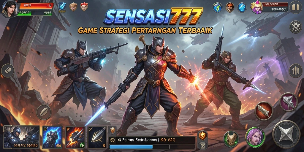 Screenshot gameplay SLG yang menunjukkan pertarungan epik.