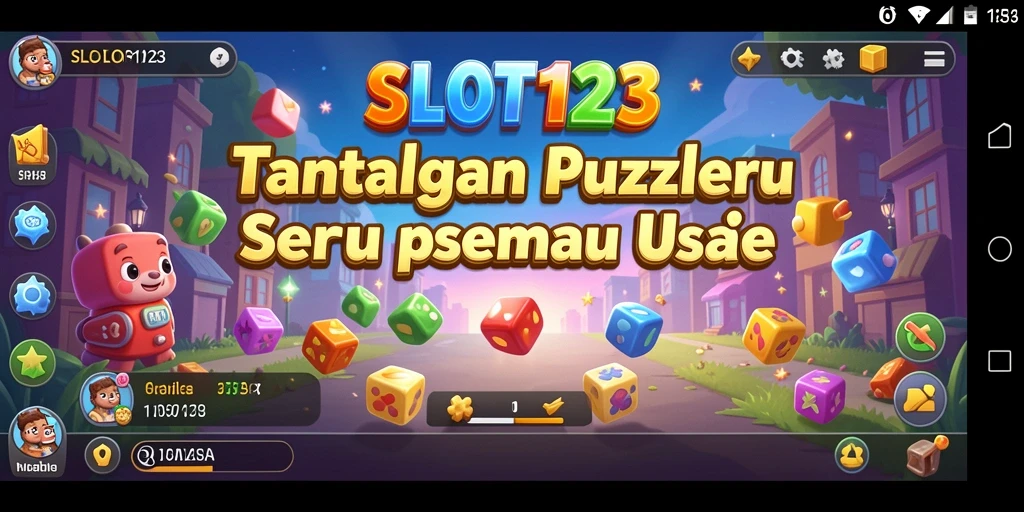 Screenshot gameplay SLOT123 menampilkan tantangan puzzle yang seru.