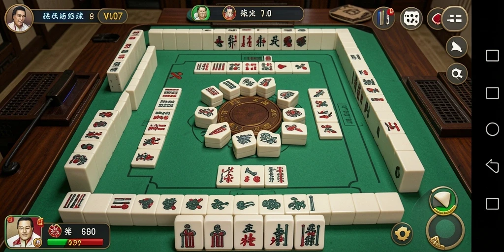 Screenshot gameplay V07 menunjukkan momen seru permainan Mahjong.